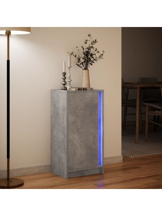 Kumode ar led, betona pelēka, 42,5x34x85 cm, inženierijas koks