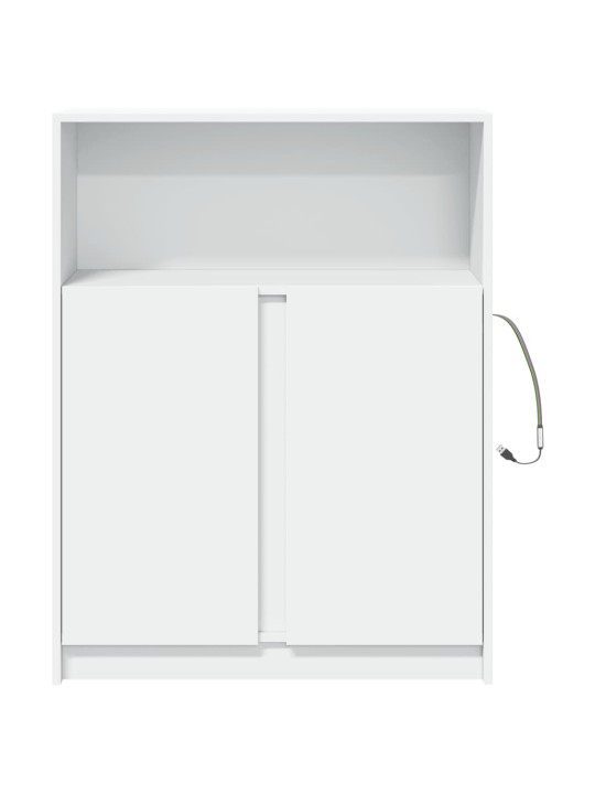 Kumode ar led, balta, 77x34x100 cm, inženierijas koks