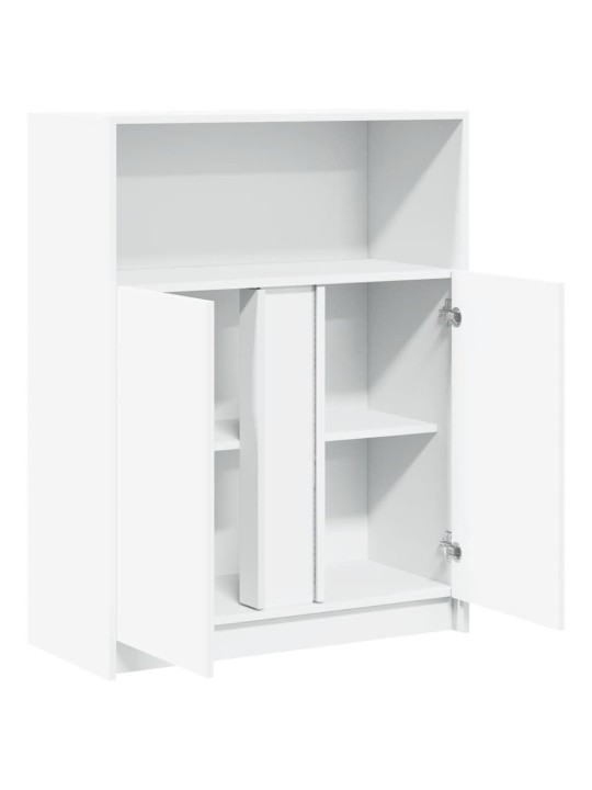 Kumode ar led, balta, 77x34x100 cm, inženierijas koks