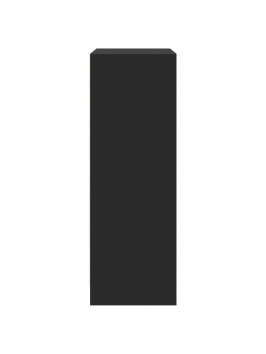 Kumode ar led, melna, 77x34x100 cm, inženierijas koks