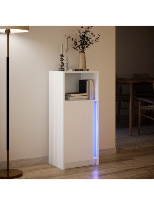 Kumode ar led, balta, 42,5x34x100 cm, inženierijas koks