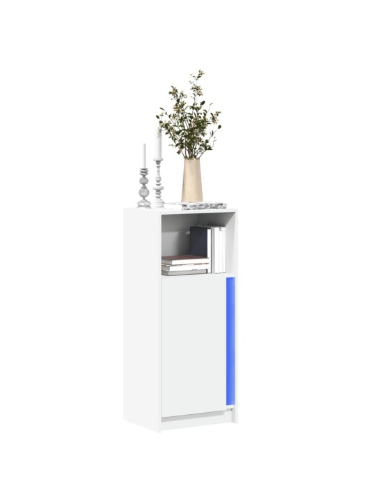 Kumode ar led, balta, 42,5x34x100 cm, inženierijas koks
