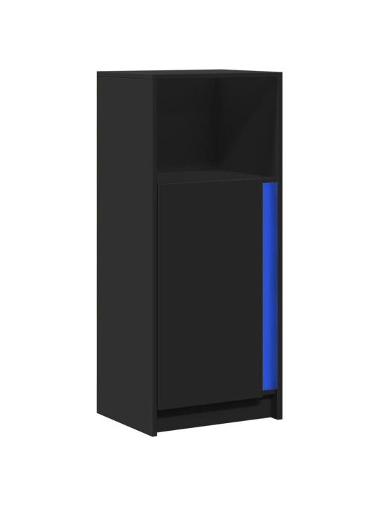 Kumode ar led, melna, 42,5x34x100 cm, inženierijas koks