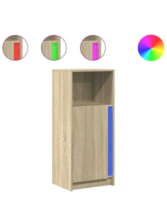 Kumode ar led, ozolkoka krāsa, 42,5x34x100cm, inženierijas koks