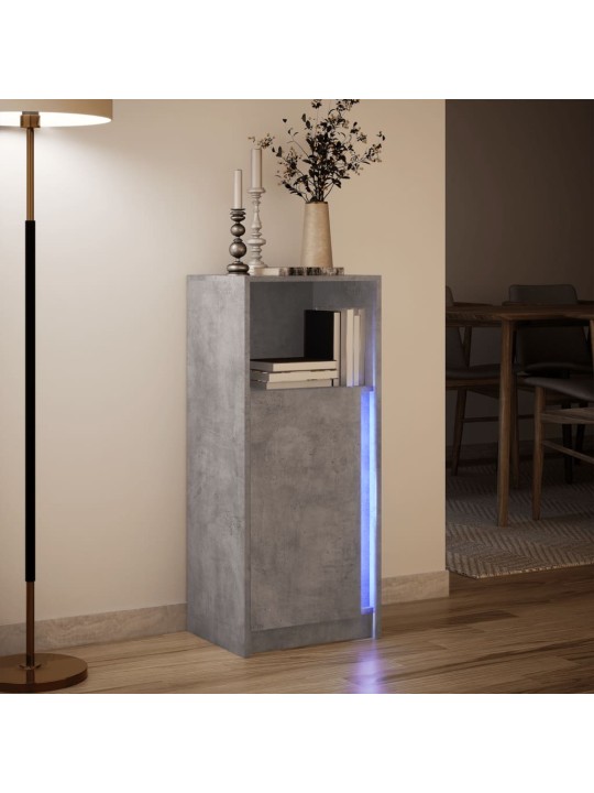Kumode ar led, betona pelēka, 42,5x34x100 cm, inženierijas koks