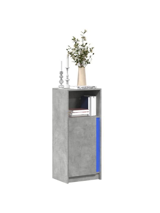 Kumode ar led, betona pelēka, 42,5x34x100 cm, inženierijas koks