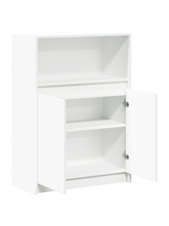 Kumode ar led, balta, 72x34x100 cm, inženierijas koks