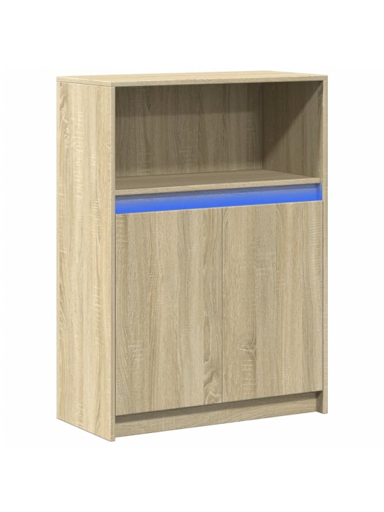 Kumode ar led, ozolkoka krāsa, 72x34x100 cm, inženierijas koks