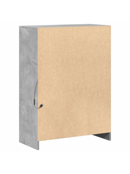 Kumode ar led, betona pelēka, 72x34x100 cm, inženierijas koks