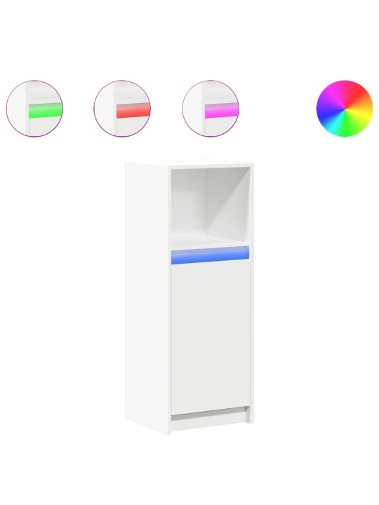 Kumode ar led, balta, 38x34x100 cm, inženierijas koks
