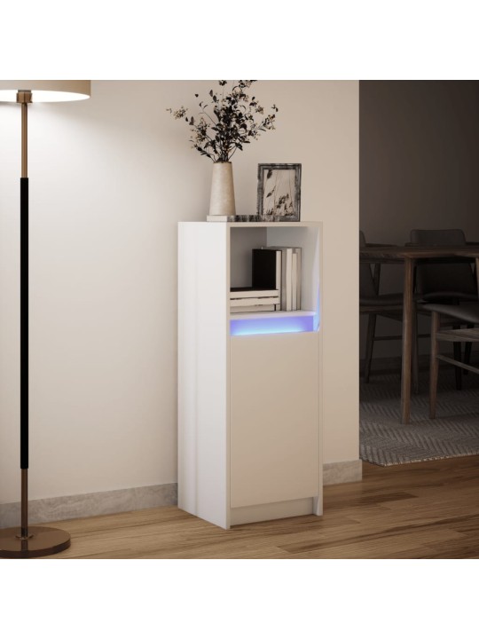 Kumode ar led, balta, 38x34x100 cm, inženierijas koks
