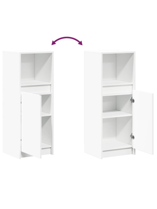 Kumode ar led, balta, 38x34x100 cm, inženierijas koks