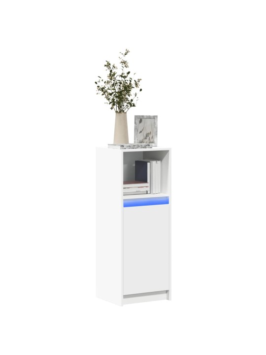 Kumode ar led, balta, 38x34x100 cm, inženierijas koks