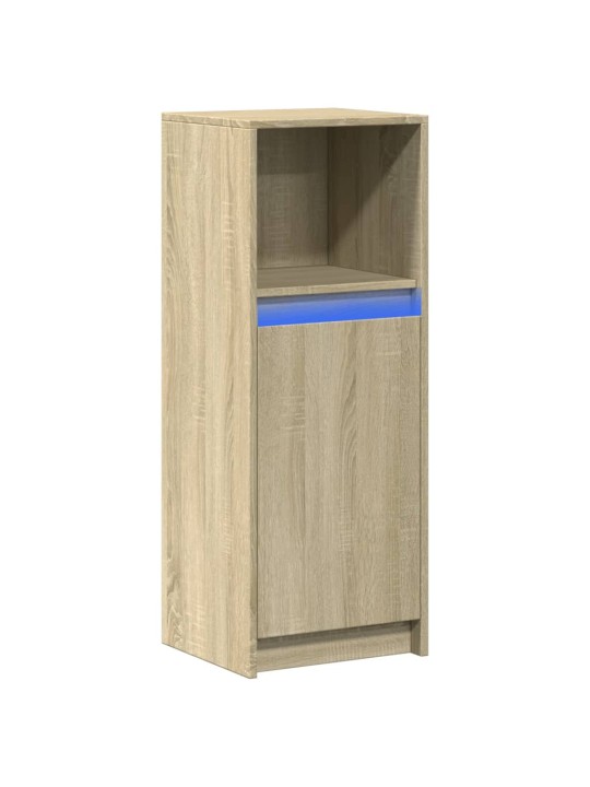 Kumode ar led, ozolkoka krāsa, 38x34x100 cm, inženierijas koks