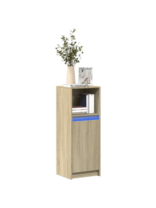 Kumode ar led, ozolkoka krāsa, 38x34x100 cm, inženierijas koks
