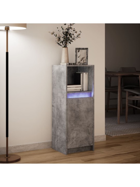 Kumode ar led, betona pelēka, 38x34x100 cm, inženierijas koks