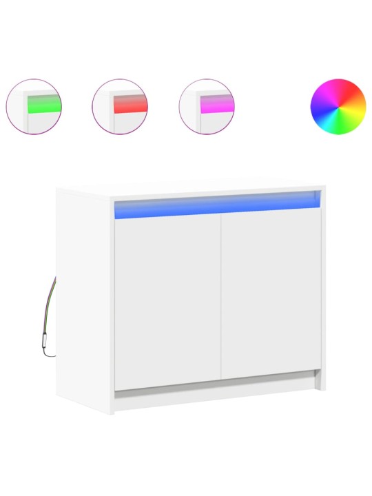 Kumode ar led, balta, 72x34x61 cm, inženierijas koks