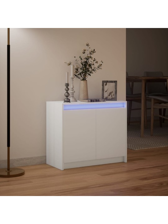 Kumode ar led, balta, 72x34x61 cm, inženierijas koks