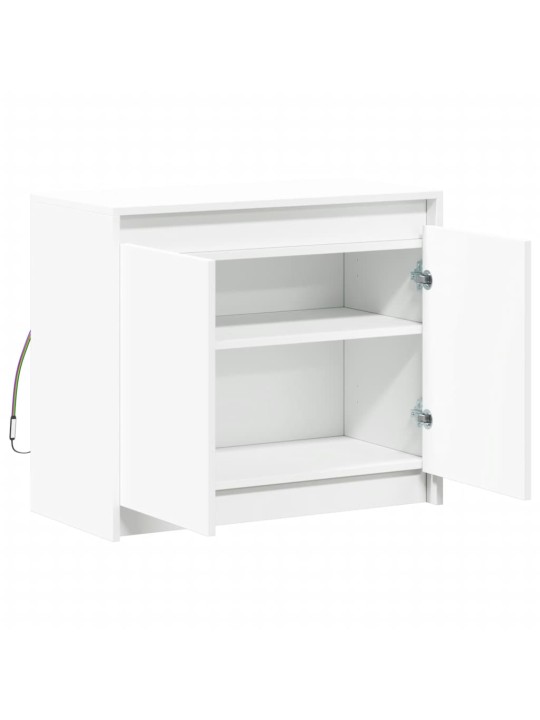 Kumode ar led, balta, 72x34x61 cm, inženierijas koks