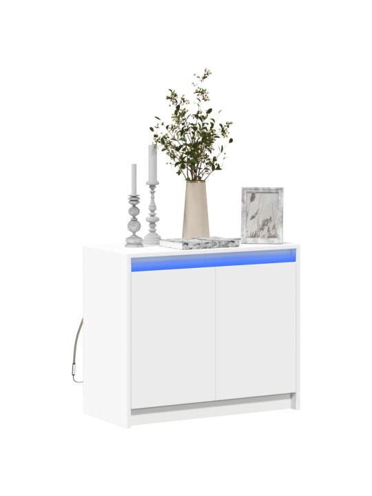 Kumode ar led, balta, 72x34x61 cm, inženierijas koks
