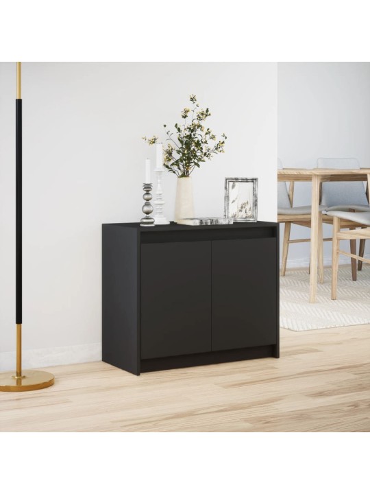 Kumode ar led, melna, 72x34x61 cm, inženierijas koks