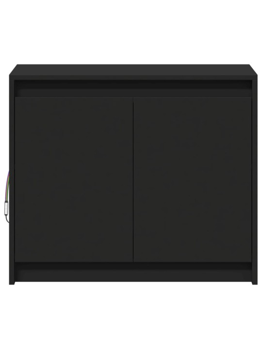 Kumode ar led, melna, 72x34x61 cm, inženierijas koks