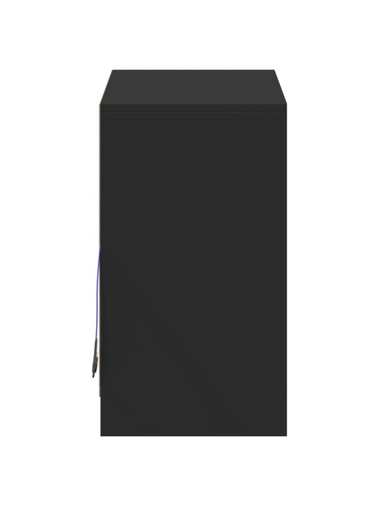 Kumode ar led, melna, 72x34x61 cm, inženierijas koks