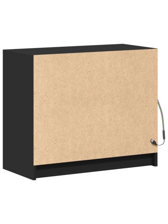 Kumode ar led, melna, 72x34x61 cm, inženierijas koks
