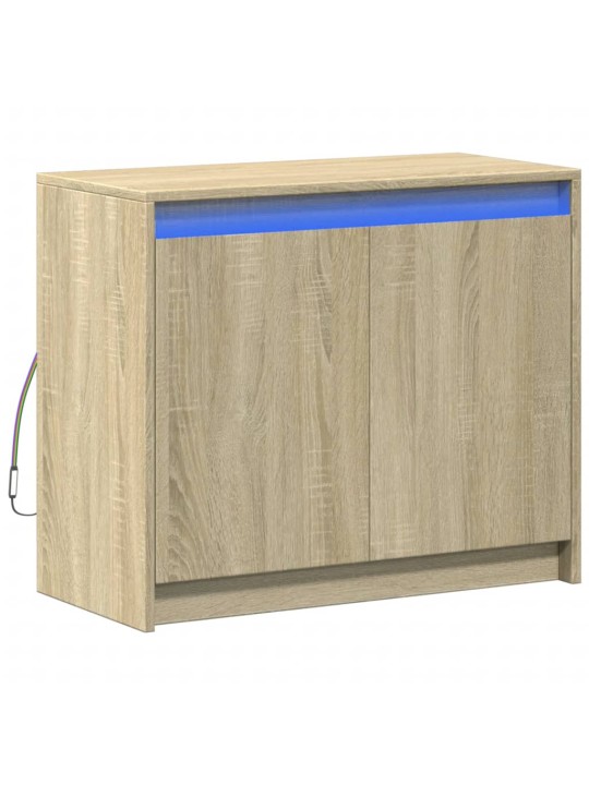 Kumode ar led, ozolkoka krāsa, 72x34x61 cm, inženierijas koks