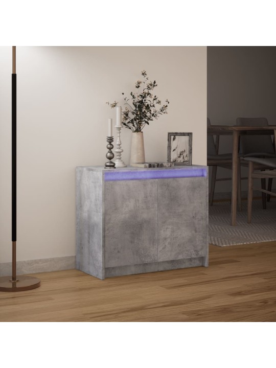 Kumode ar led, betona pelēks, 72x34x61 cm, inženierijas koks