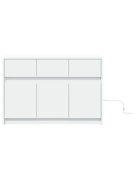 Tv skapītis ar led, balts, 91x34x61 cm, inženierijas koks