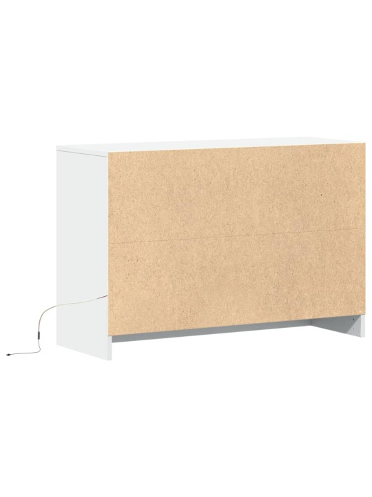 Tv skapītis ar led, balts, 91x34x61 cm, inženierijas koks