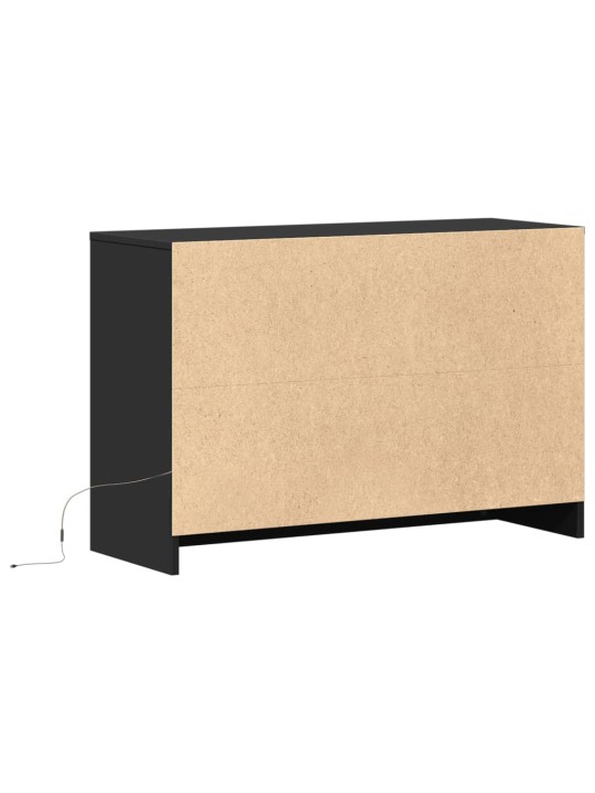 Tv skapītis ar led, melns, 91x34x61 cm, inženierijas koks