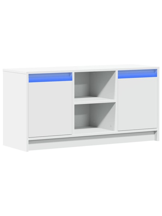 Tv skapītis ar led, balts, 100x34x50 cm, inženierijas koks