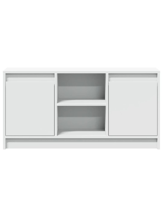 Tv skapītis ar led, balts, 100x34x50 cm, inženierijas koks