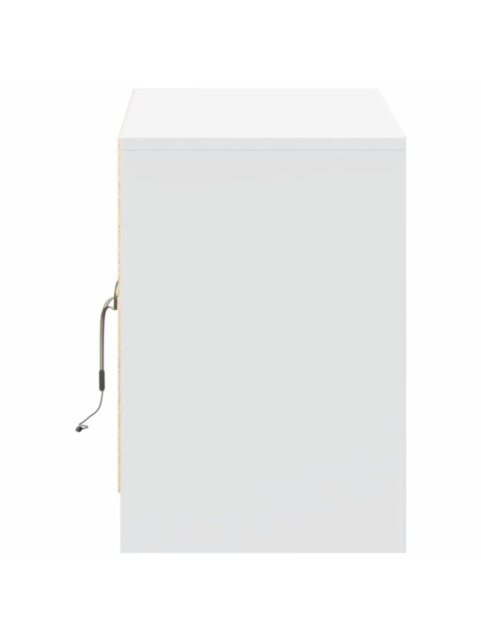 Tv skapītis ar led, balts, 100x34x50 cm, inženierijas koks