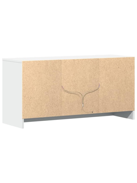 Tv skapītis ar led, balts, 100x34x50 cm, inženierijas koks