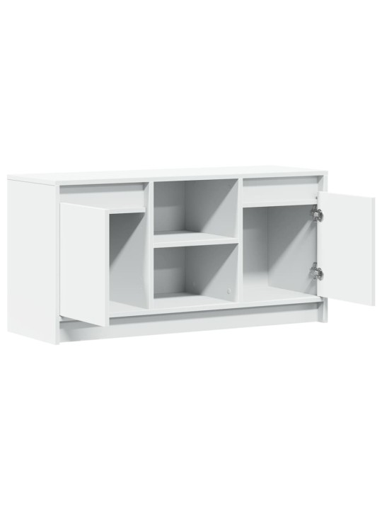 Tv skapītis ar led, balts, 100x34x50 cm, inženierijas koks