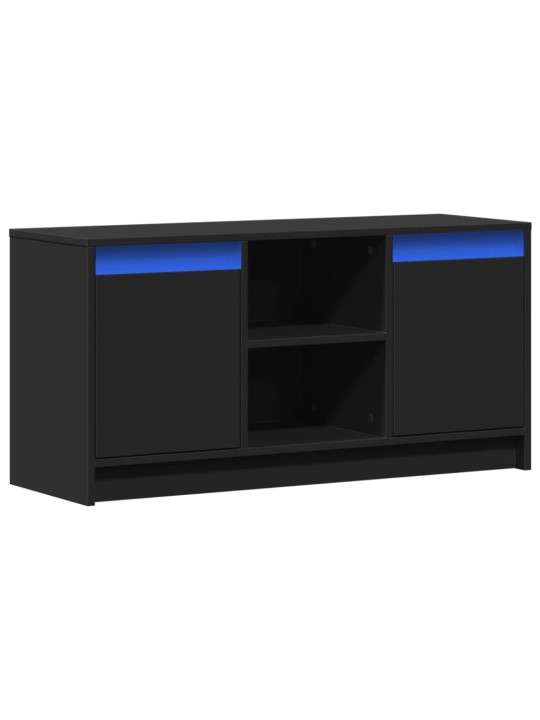Tv skapītis ar led, melns, 100x34x50 cm, inženierijas koks