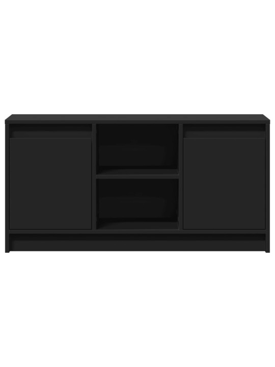 Tv skapītis ar led, melns, 100x34x50 cm, inženierijas koks