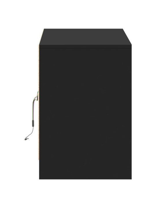 Tv skapītis ar led, melns, 100x34x50 cm, inženierijas koks