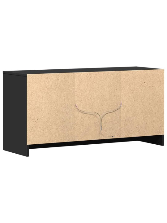 Tv skapītis ar led, melns, 100x34x50 cm, inženierijas koks