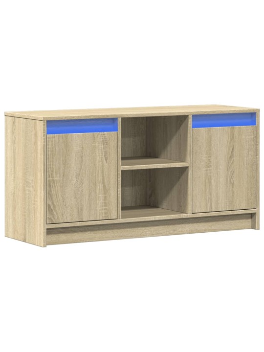 Tv skapītis ar led, koka krāsa, 100x34x50 cm, inženierijas koks