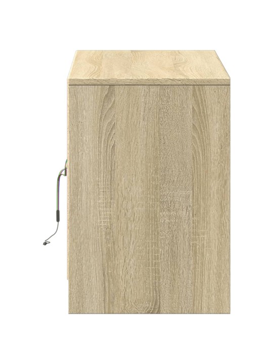 Tv skapītis ar led, koka krāsa, 100x34x50 cm, inženierijas koks