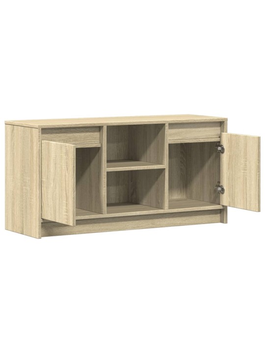 Tv skapītis ar led, koka krāsa, 100x34x50 cm, inženierijas koks