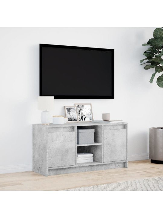 Tv skapītis ar led, pelēks, 100x34x50 cm, inženierijas koks