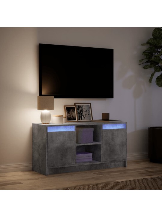 Tv skapītis ar led, pelēks, 100x34x50 cm, inženierijas koks