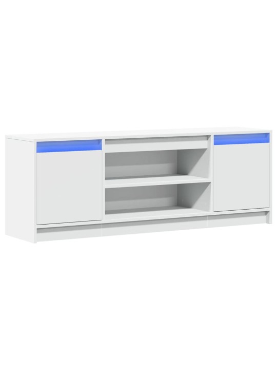 Tv skapītis ar led, balts, 139,5x34x50 cm, inženierijas koks