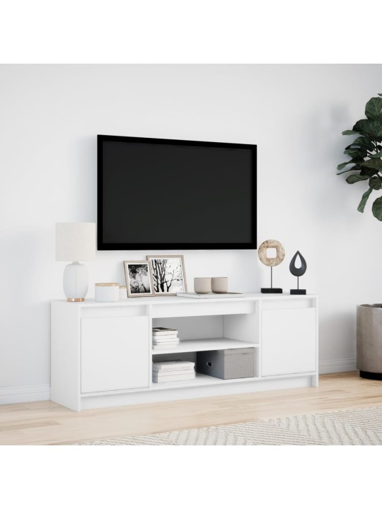 Tv skapītis ar led, balts, 139,5x34x50 cm, inženierijas koks