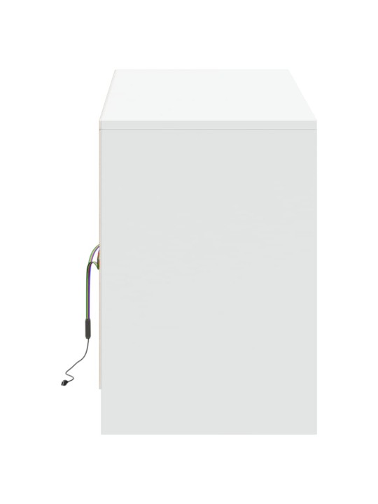 Tv skapītis ar led, balts, 139,5x34x50 cm, inženierijas koks